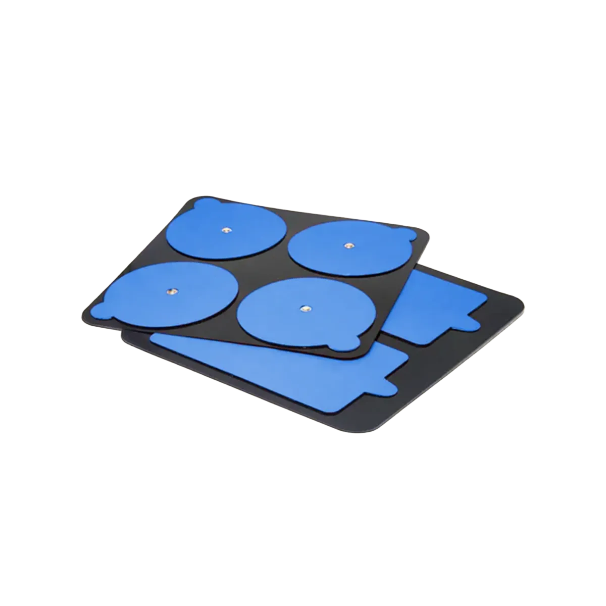 Therabody PowerDot 2.0 Pad Pack blau auf transparentem Hintergrund.