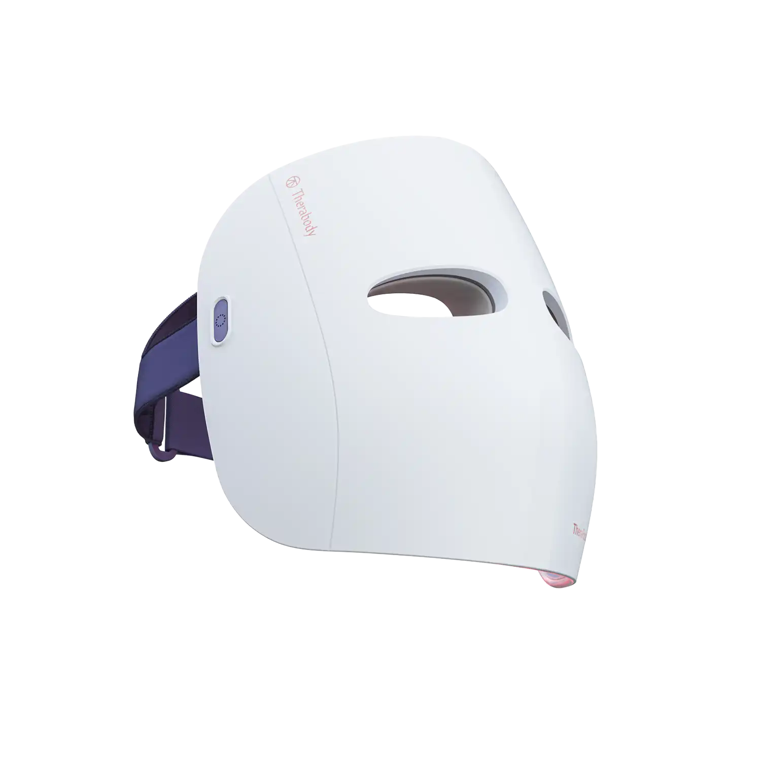 Therabody Face Mask Glo mit integrierten LED-Lichtern und verstellbarem Kopfband, Frontansicht der Gesichtsmaske