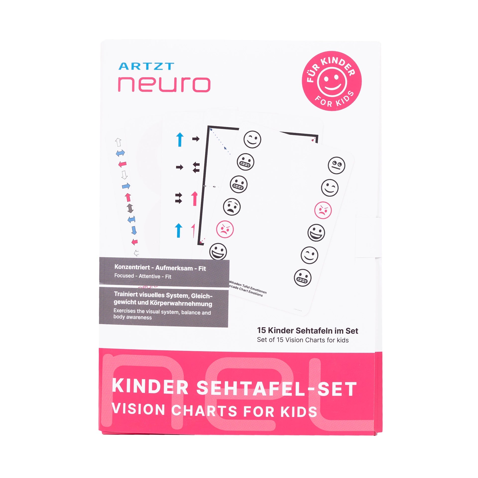 Kinder Sehtafel Set für Neuroathletiktraining Augentrainer ARTZT neuro