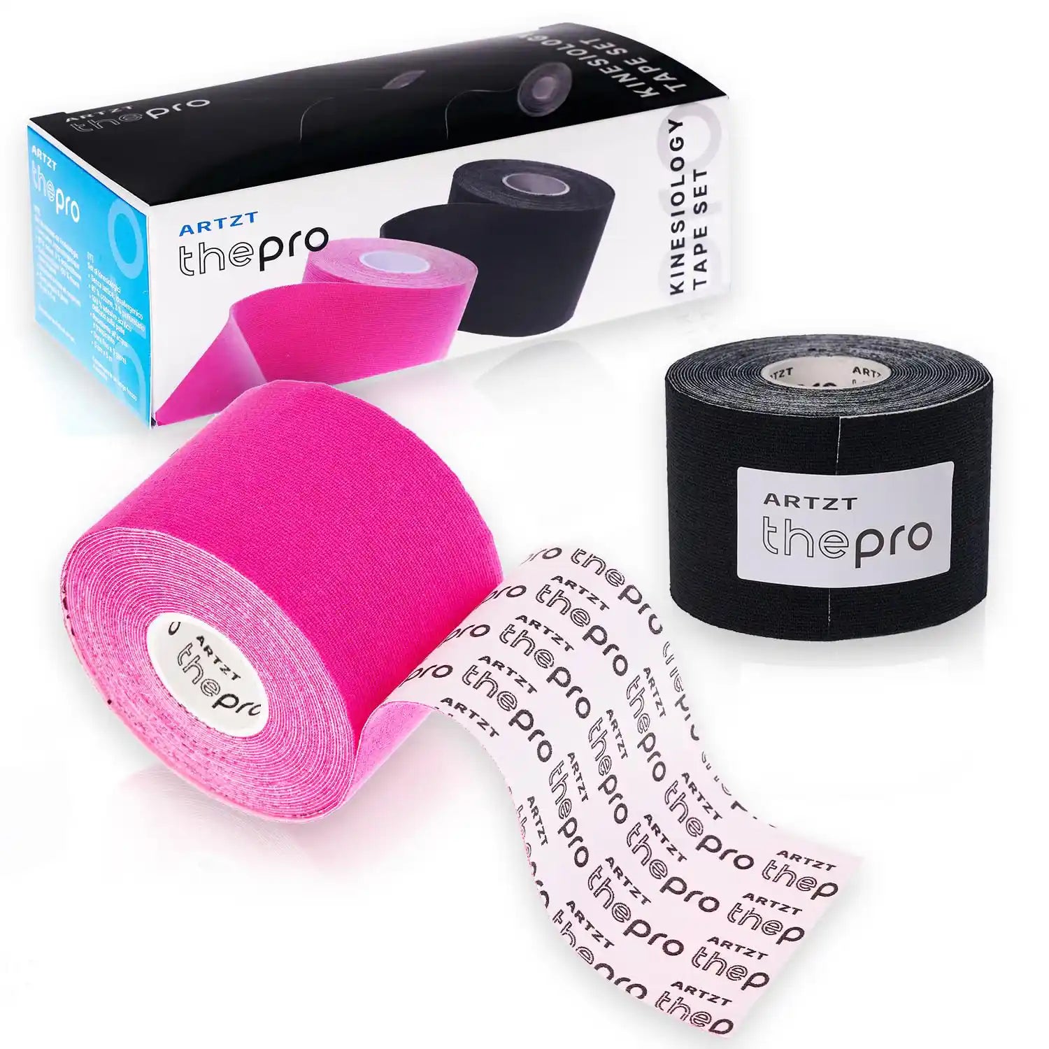 Kinesiologisches Tape 2er Set ARTZT thepro Pink + Schwarz 6