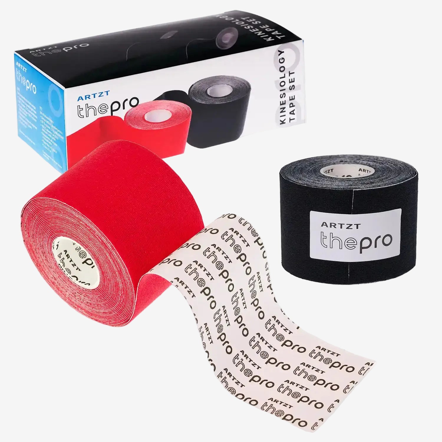 Kinesiologisches Tape 2er Set ARTZT thepro Rot + Schwarz 5