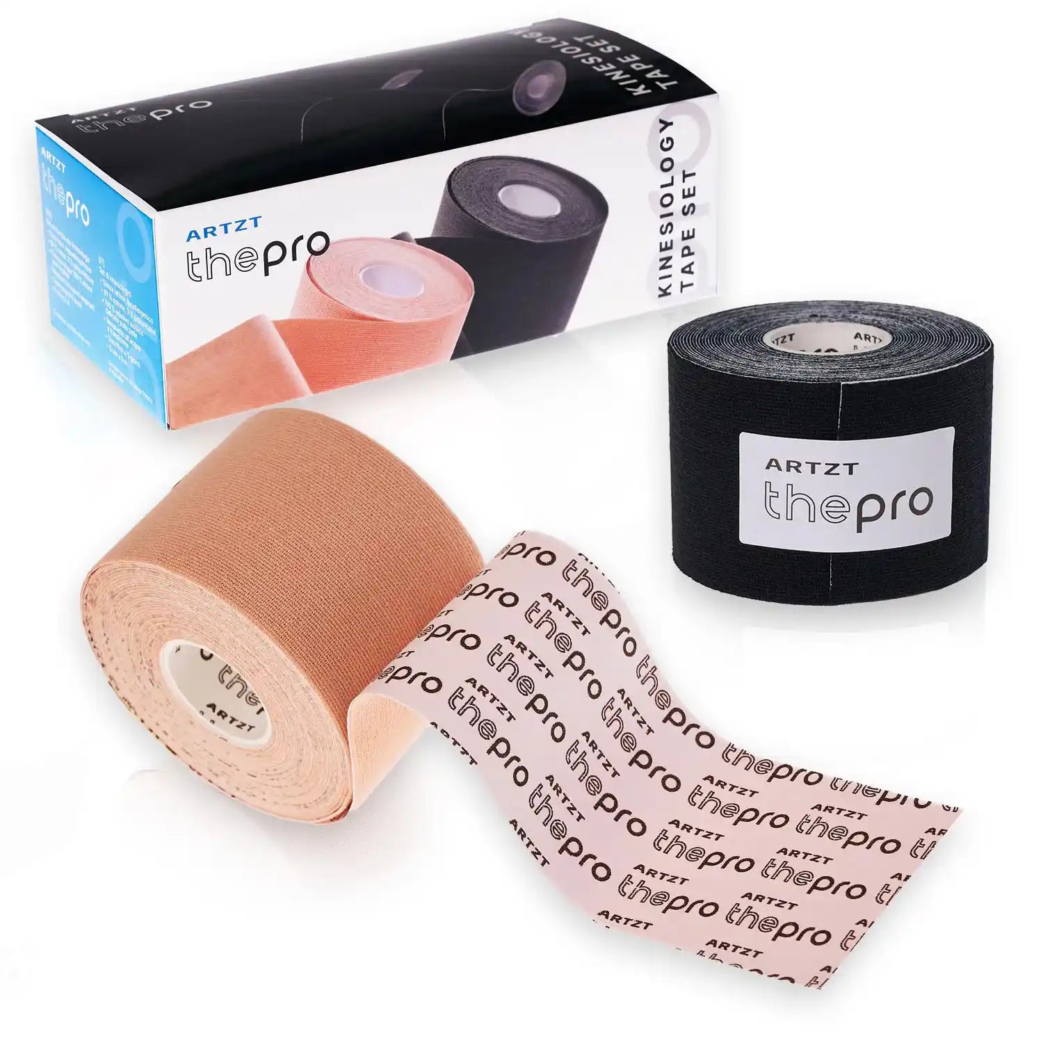 Kinesiologisches Tape 2er Set ARTZT thepro Beige + Schwarz 3