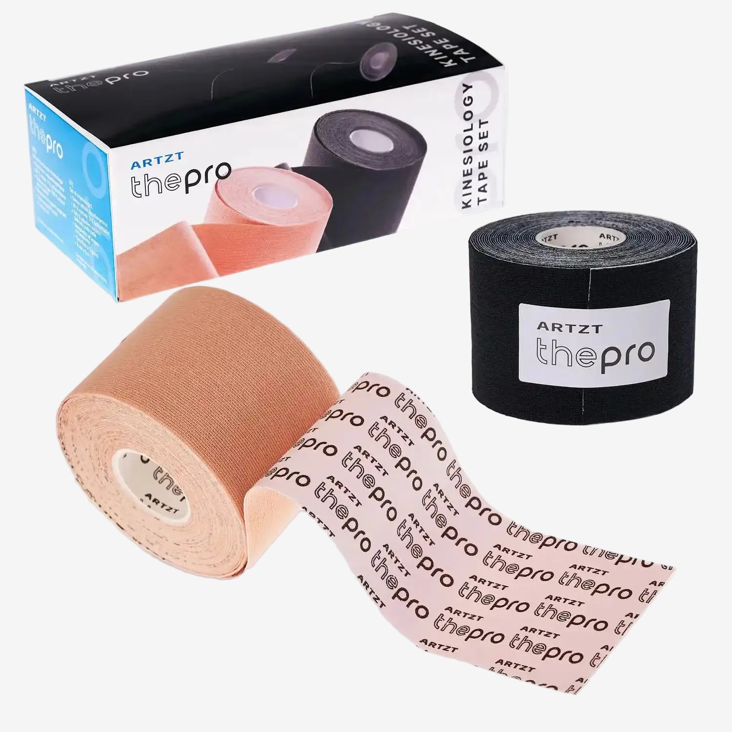 Kinesiologisches Tape 2er Set ARTZT thepro Beige + Schwarz 3