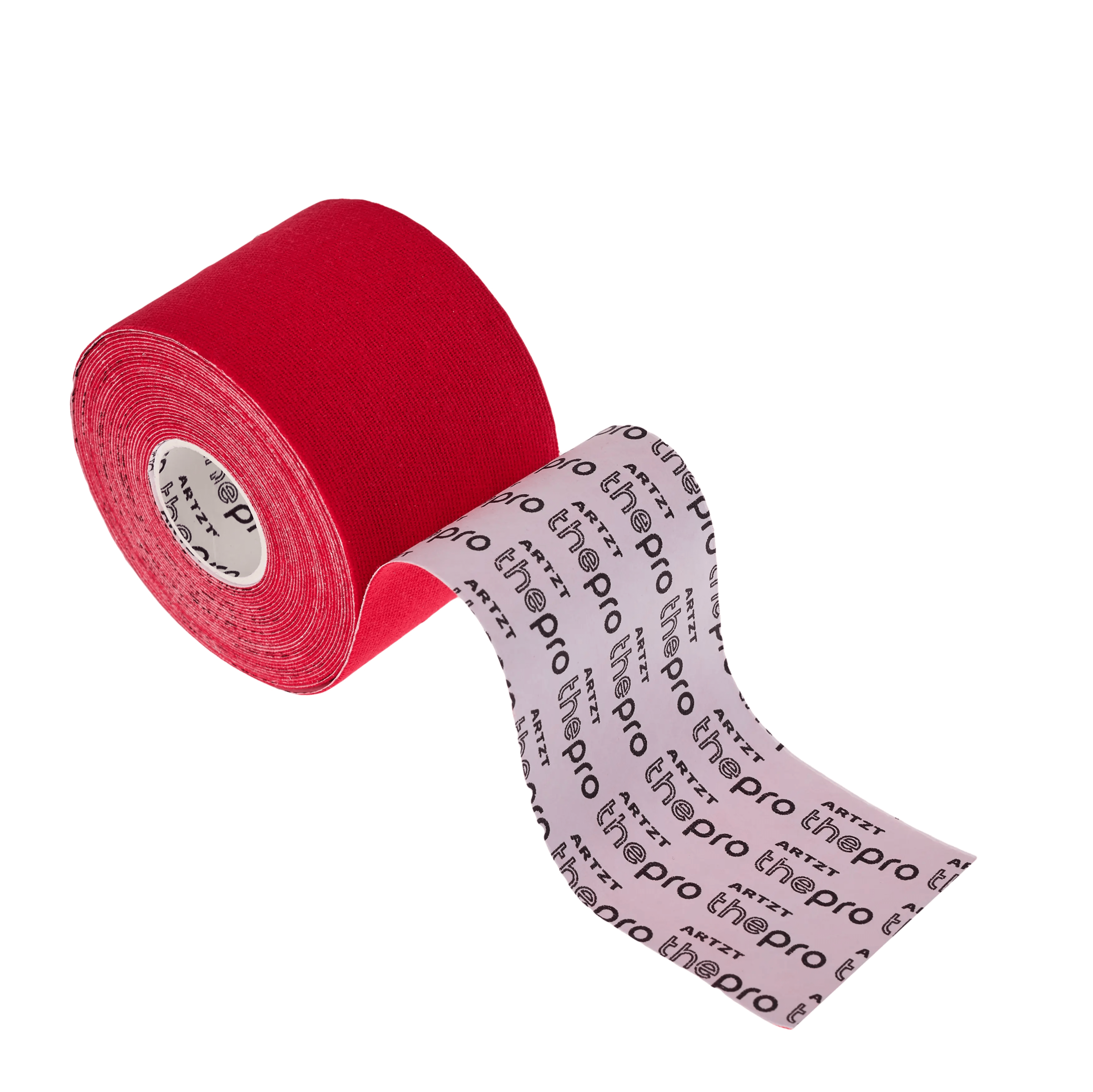 Ein ARTZT thepro Kinesiologisches Tape in rot auf transparentem Hintergrund #farbe_rot