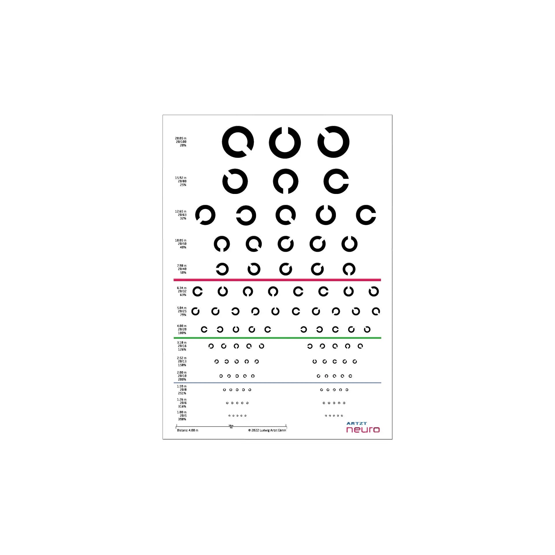 Sehtafel 4 m für Augentraining ARTZT neuro 1