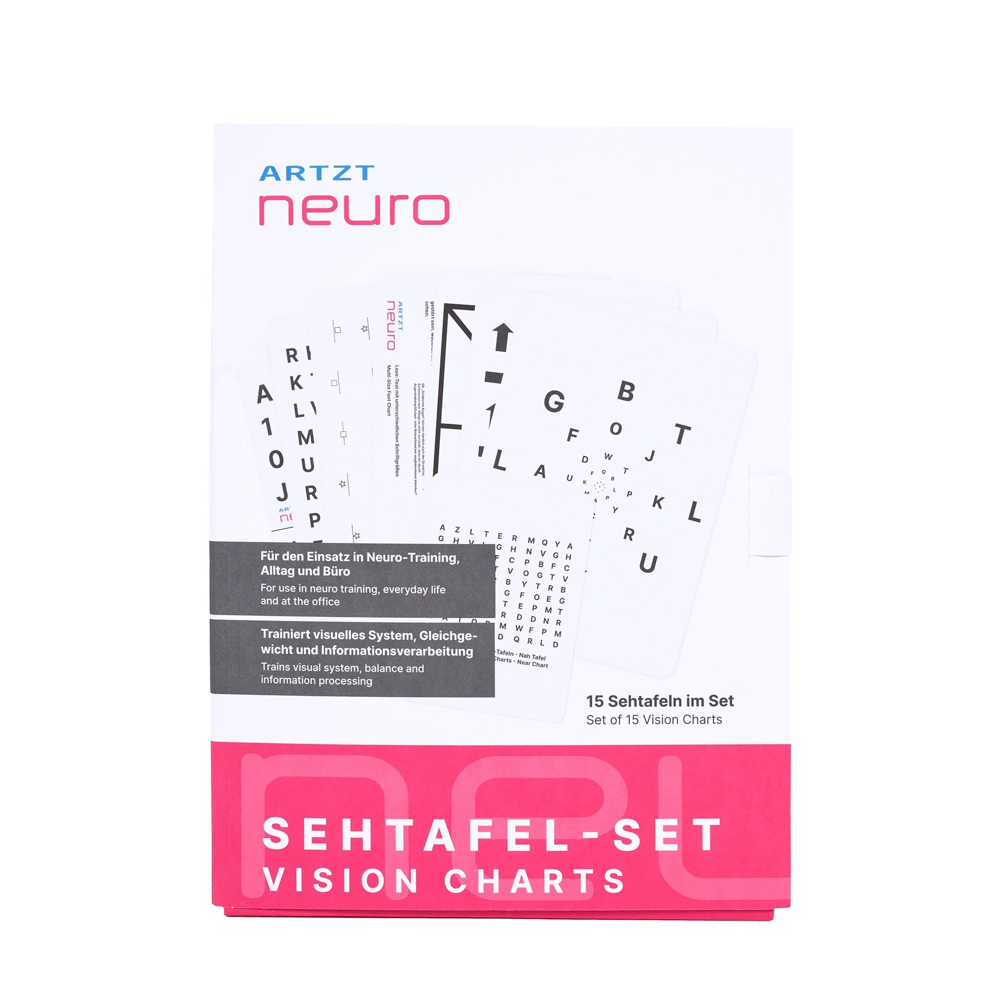 Sehtafel Set für Augentraining ARTZT neuro 5
