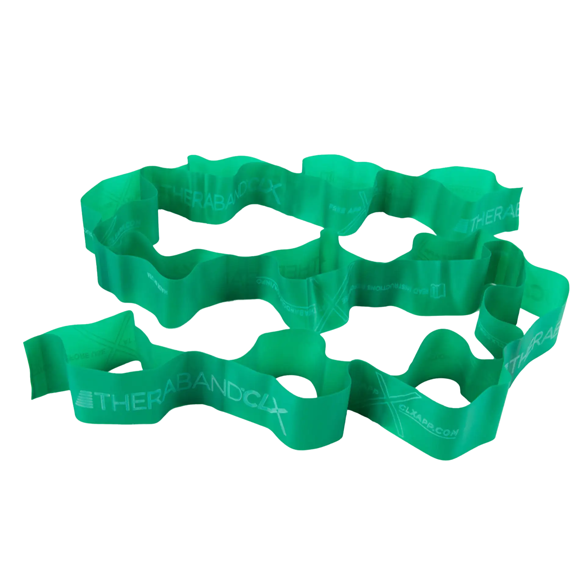 Grünes TheraBand CLX 2 m auf transparentem Grund #farbe_grün