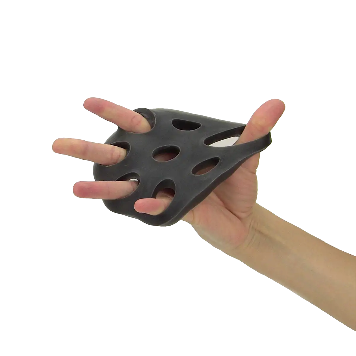 Nahaufnahme TheraBand Hand XTrainer in schwarz in Anwendung. #farbe_schwarz
