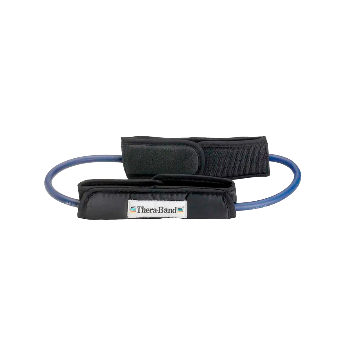 TheraBand Tubing Loop blau auf transparentem Hintergrund. #farbe_blau