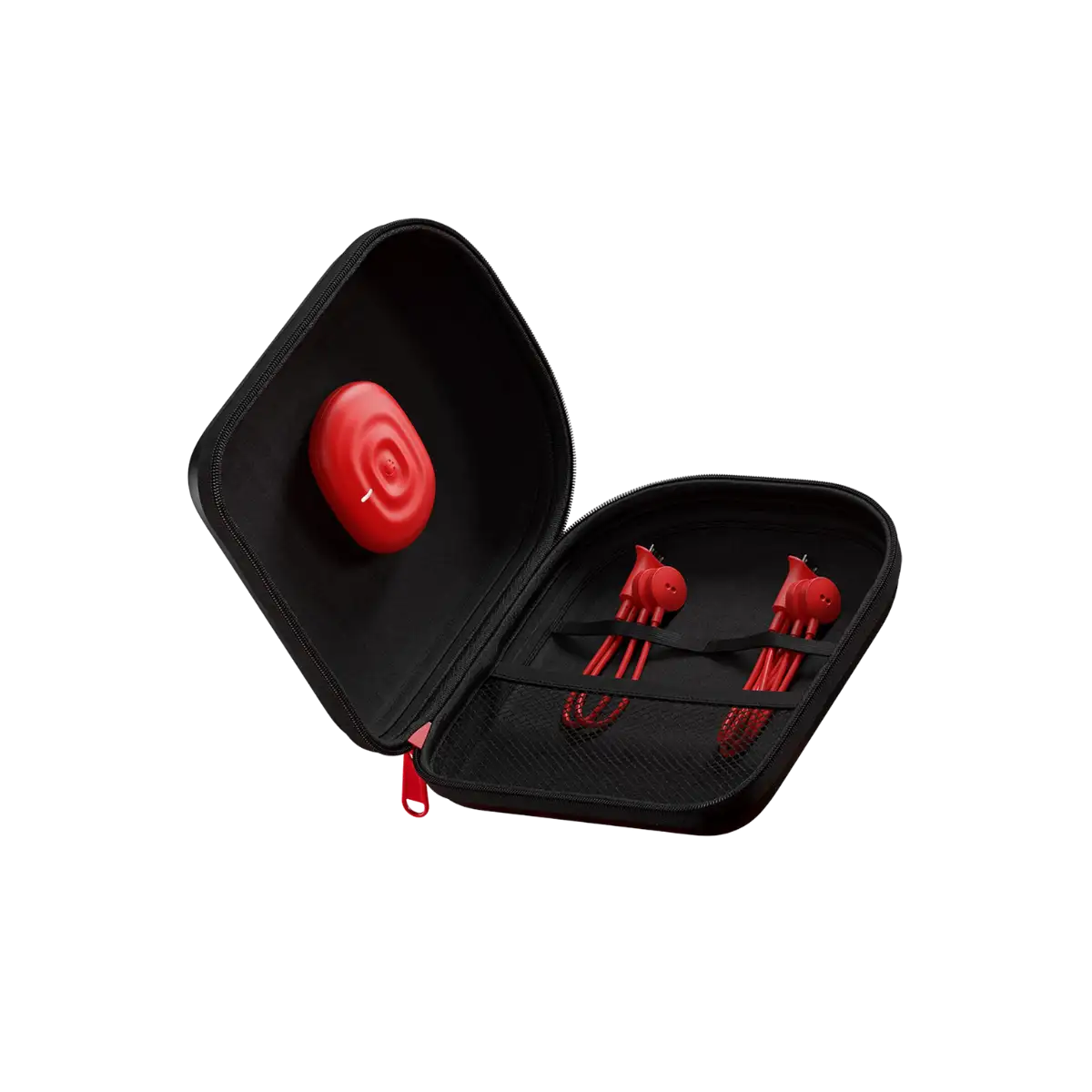 Therabody PowerDot UNO Lieferumfang im Etui auf transparentem Hintergrund