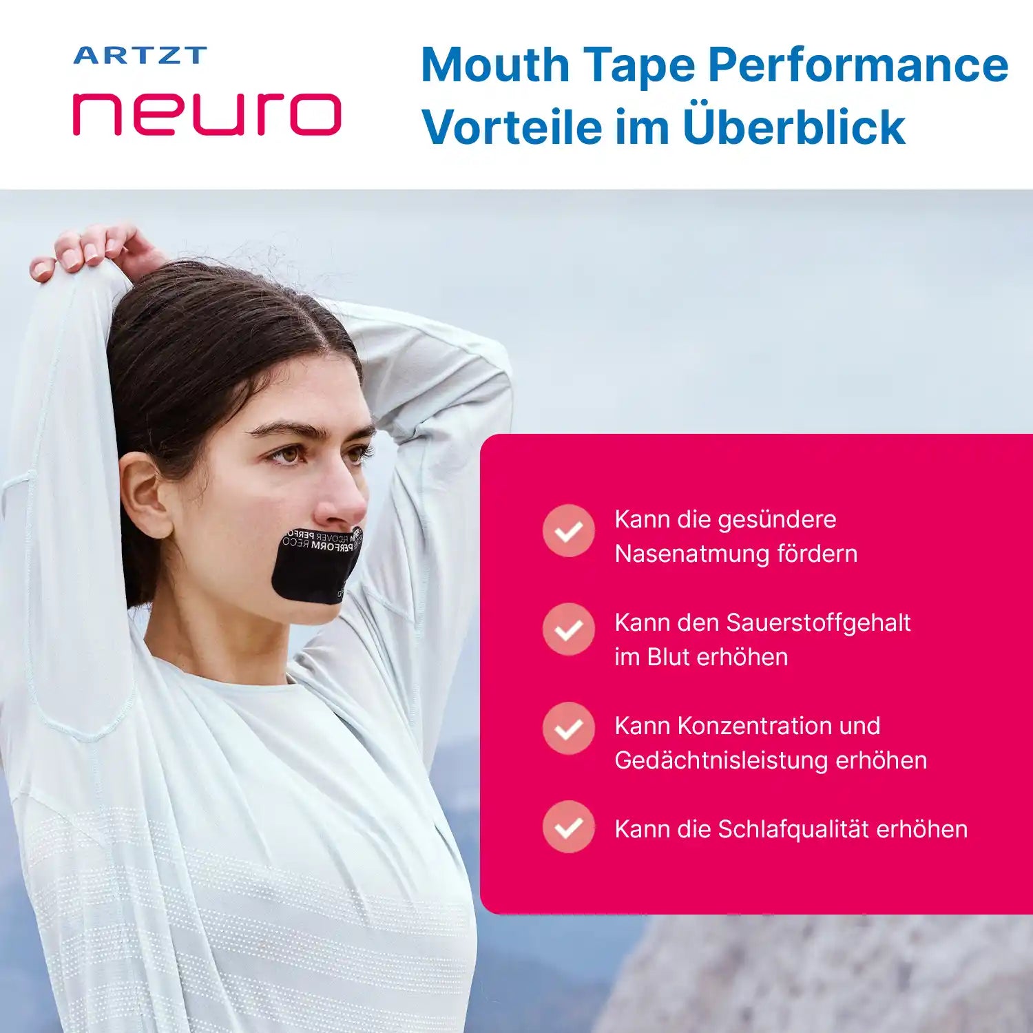 Mouth Tape Performance - 30 Stück Mouth Tapes ARTZT neuro