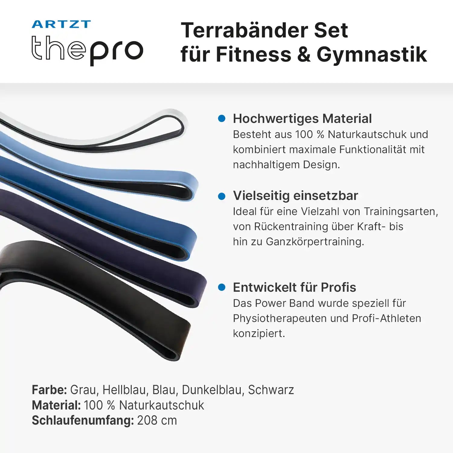 Power Band Fitnessband Set Fitnessbänder ARTZT thepro