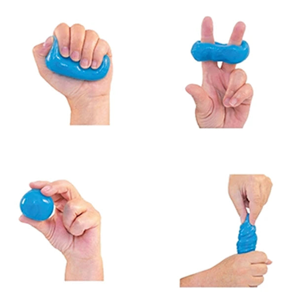 4 freigestellte Beispiel-Übungen für Ergotherapie-Trainining mit TheraBand Theraputty