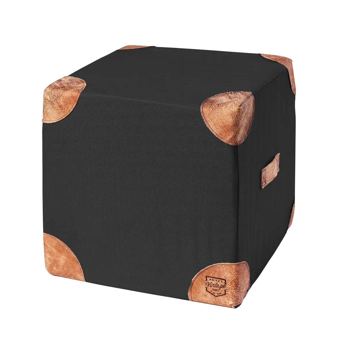 ARTZT Vintage Series Cube in schwarz auf transparentem Hintergrund. #farbe_schwarz