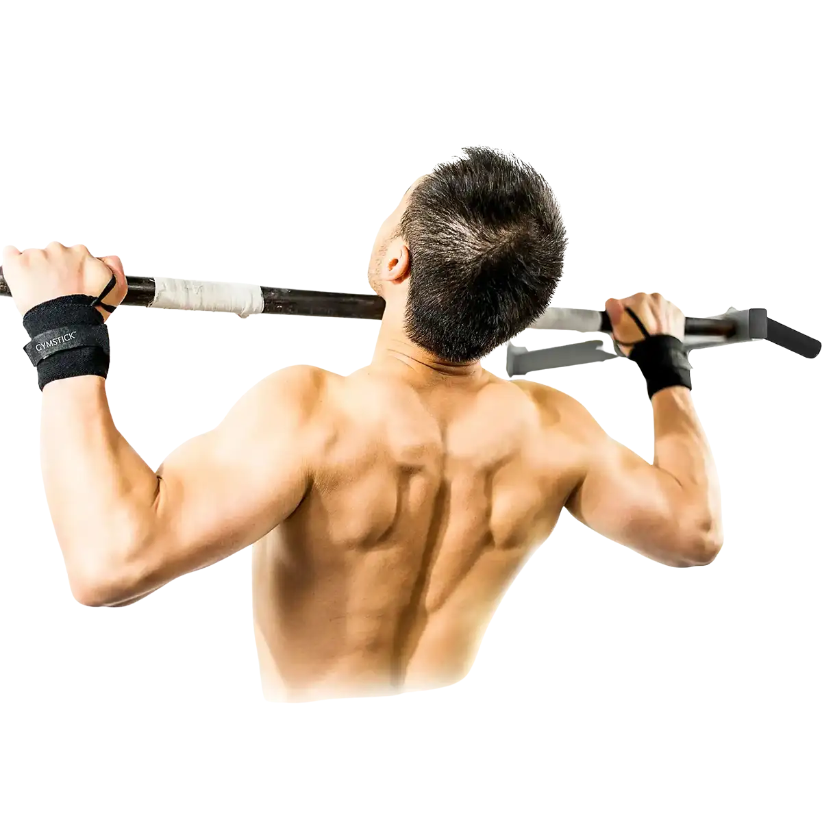 Ein Mann macht einen Klimmzug an der Gymstick Klimmzugstange Pro