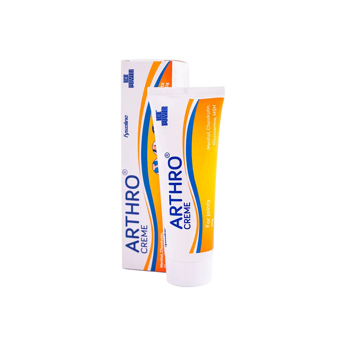 Ice Power Arthro Creme Tube 120 g auf transparentem Hintergrund #menge_120 g