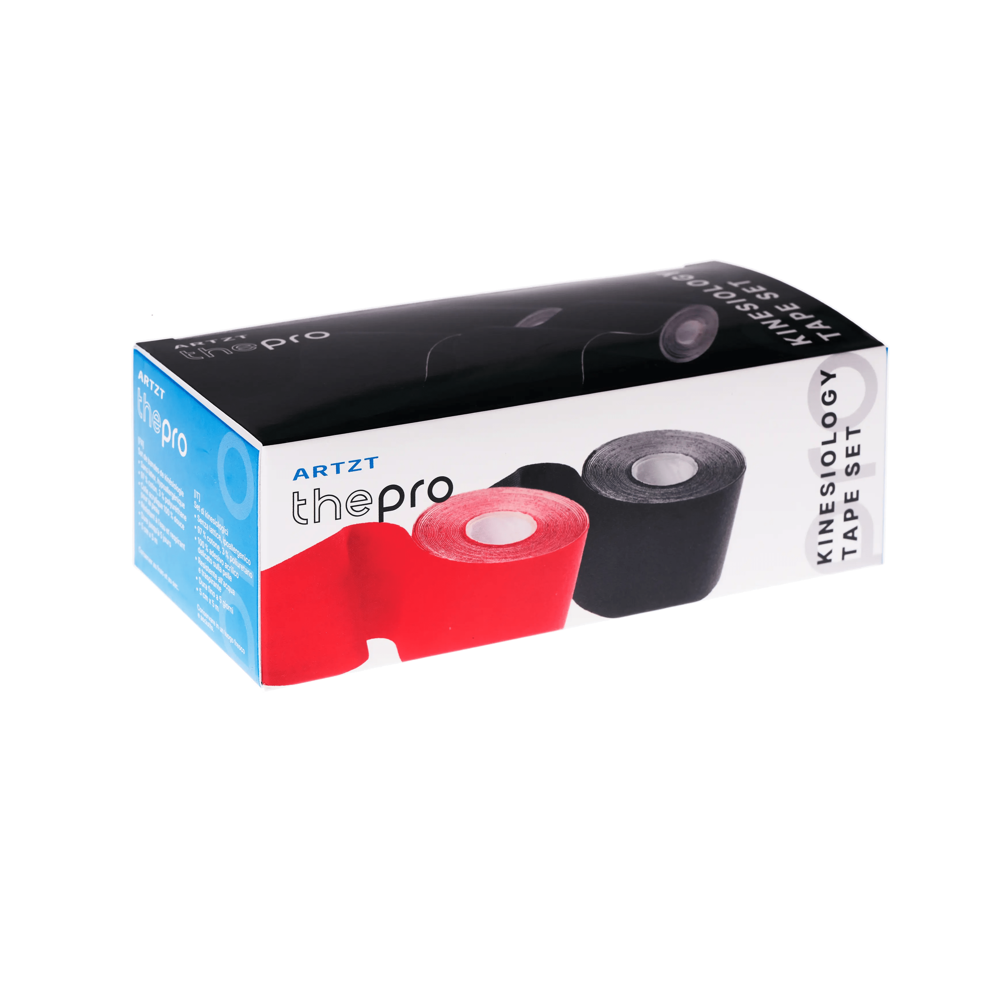 Kinesiologisches Tape 2er Set Kinesiologisches Tape ARTZT thepro Rot + Schwarz  