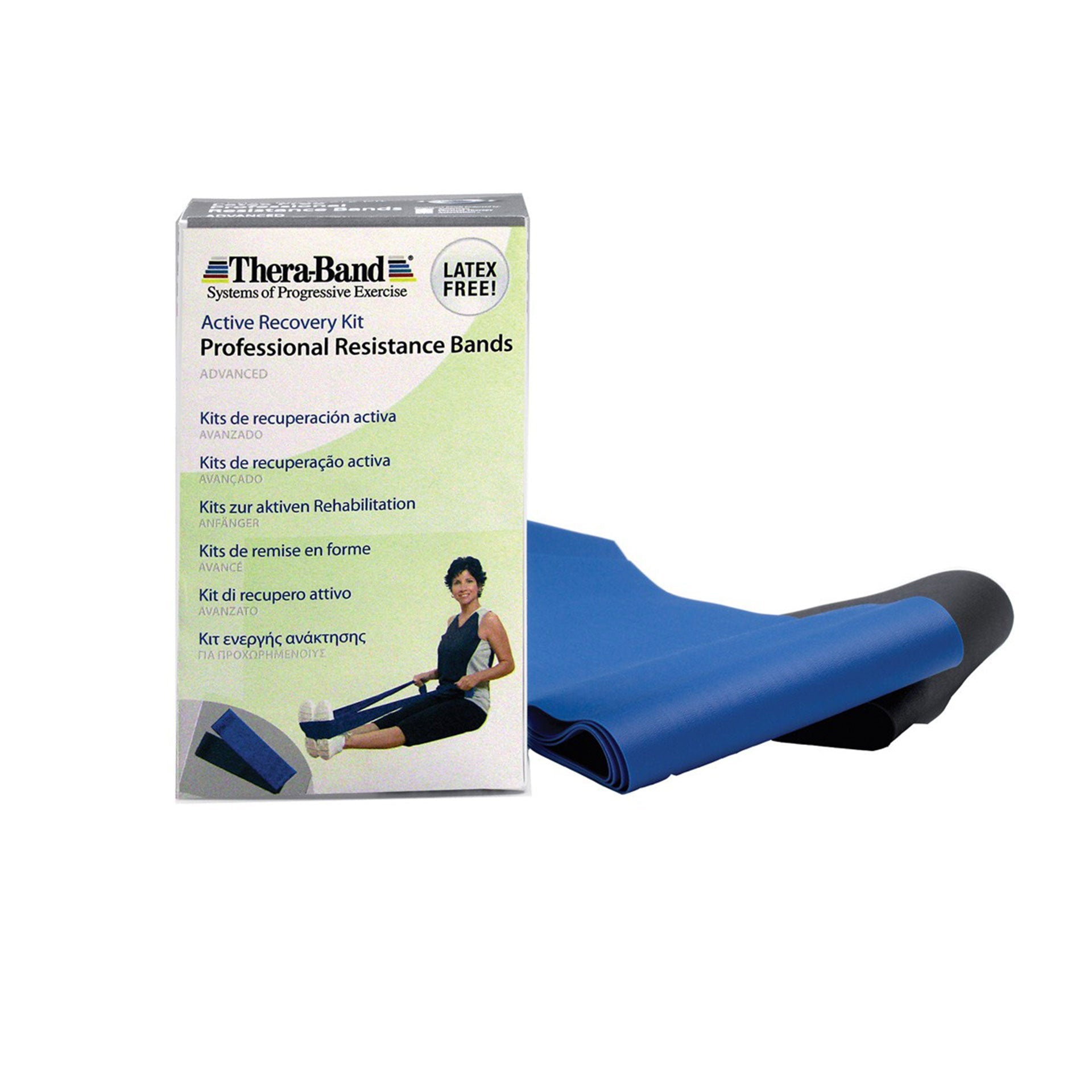 Latexfreie TheraBänder im Set 1,50 m Fitnessband TheraBand Blau | Schwarz  